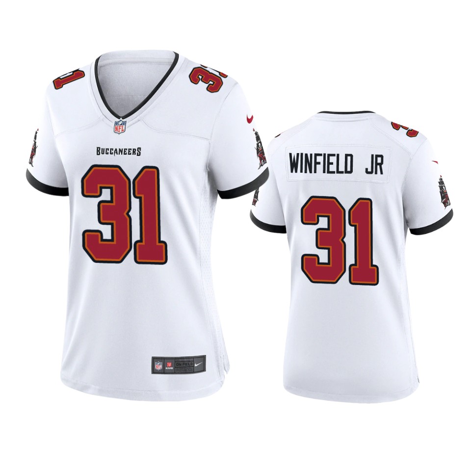 Nike women Tampa Bay Buccaneers #31 Antoine Winfield Jr. White 2020 NFL Draft Game Jersey